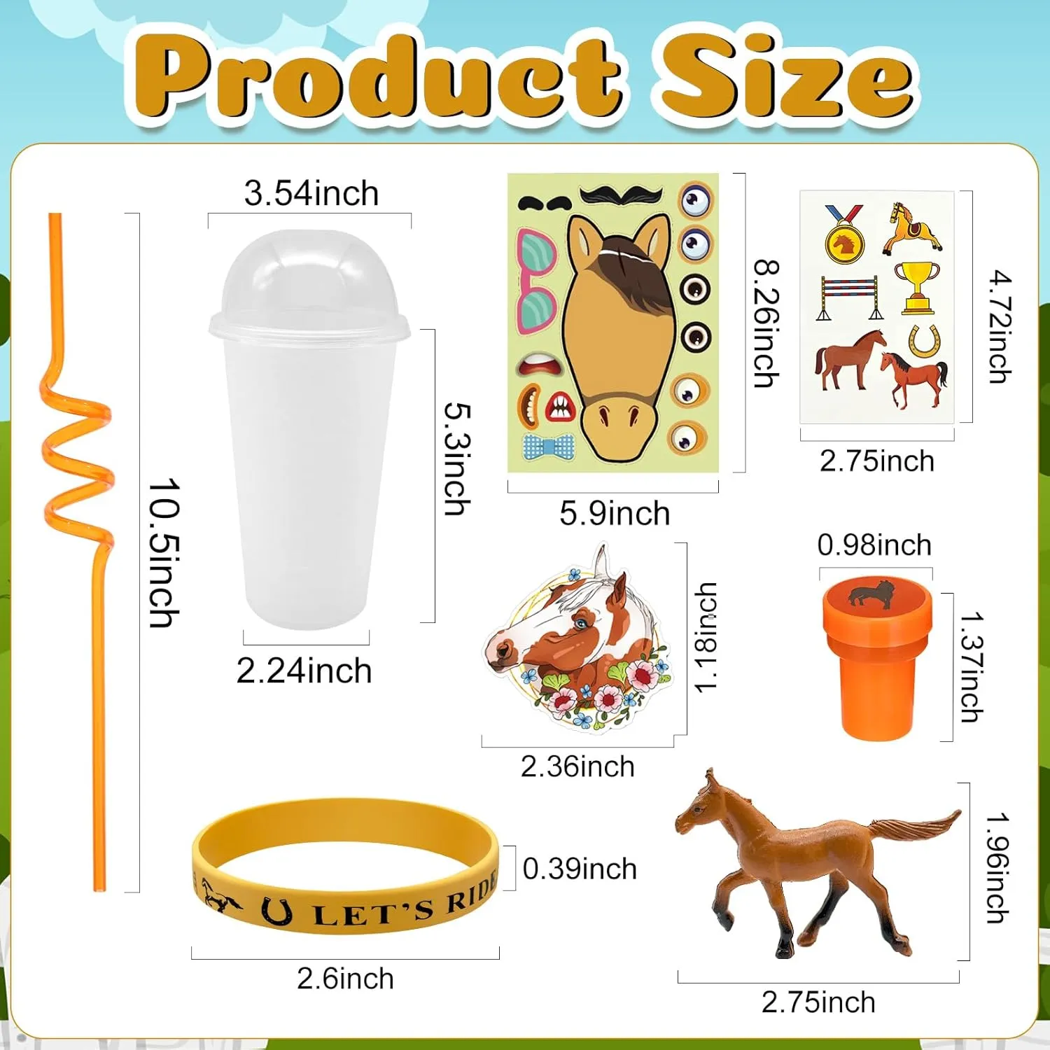 Cinrobiye 122 Pcs Horse Party Favors Set, Farmhouse Pony Birthday Supplies with Cups Straws Tattoos Stickers Bracelets Figurines Stampers, Western Party Goodie Bag Fillers, Cowboy Pinata Reawrd