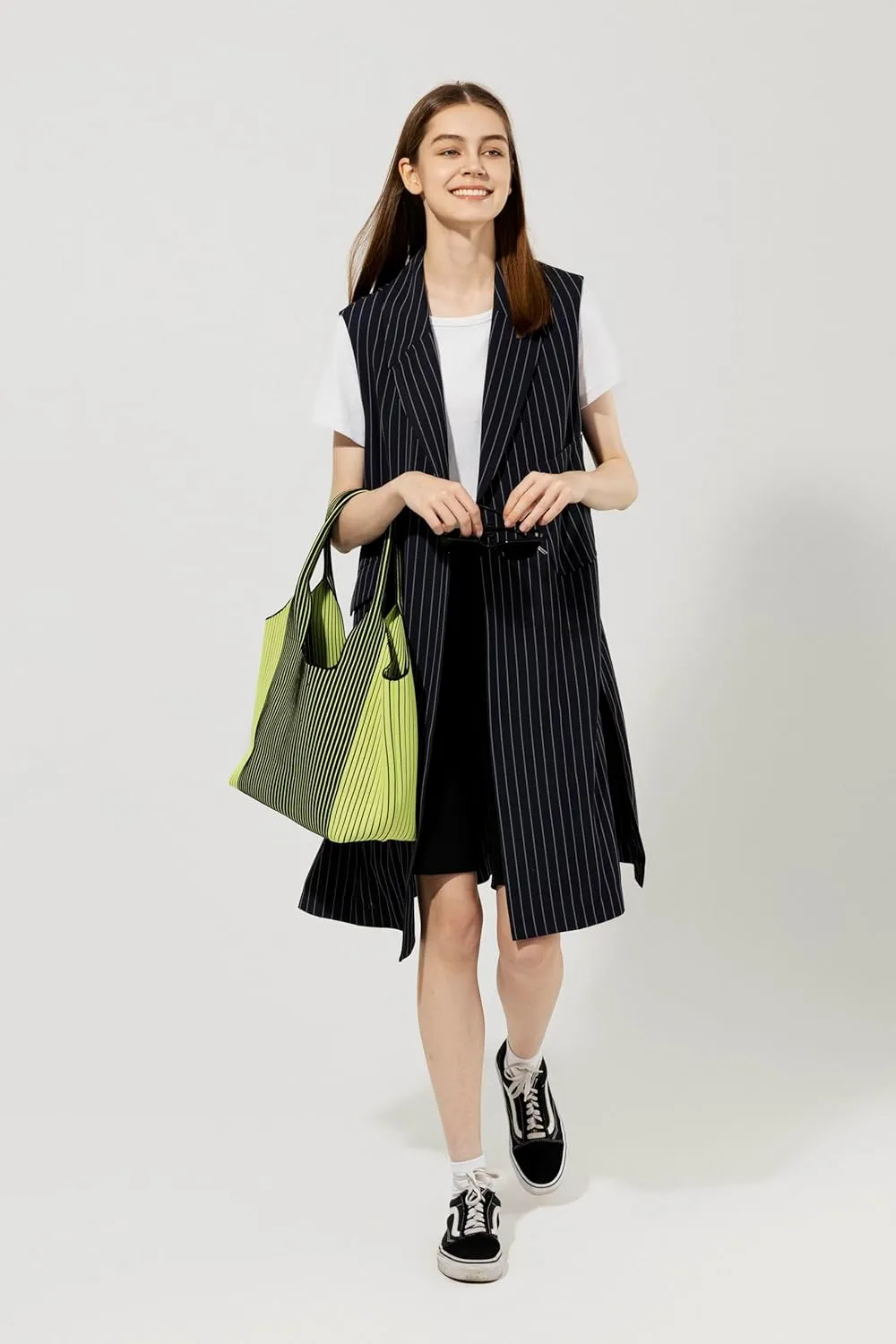 Classic Fashion Women's Striped Handbag, Knitted Bag, Large Capacity, Eco-friendly Materials