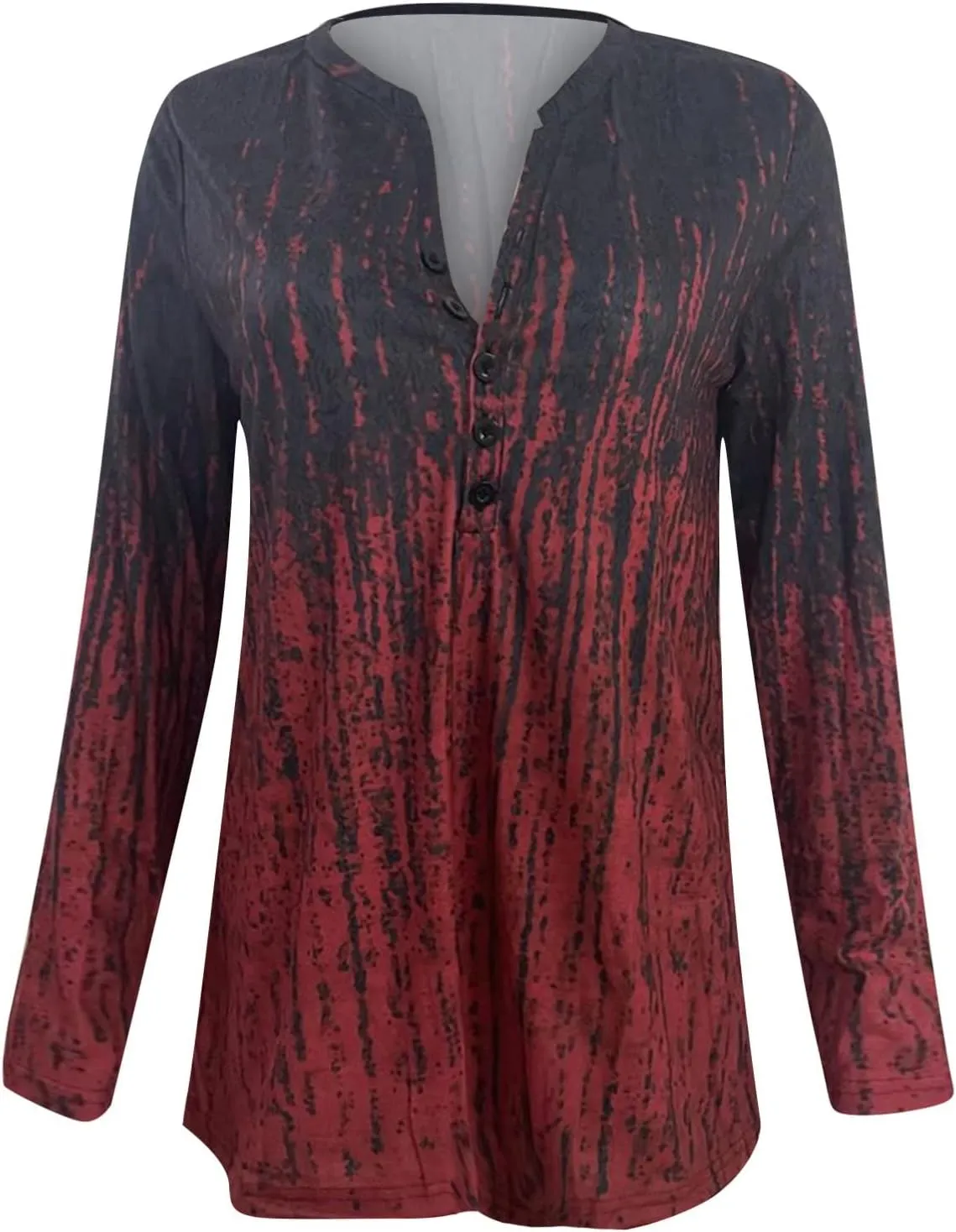Classic Oversized School Tops for Women Three Quarter Sleeve Summer Floral Softest Tee Thin V Neck Relaxed