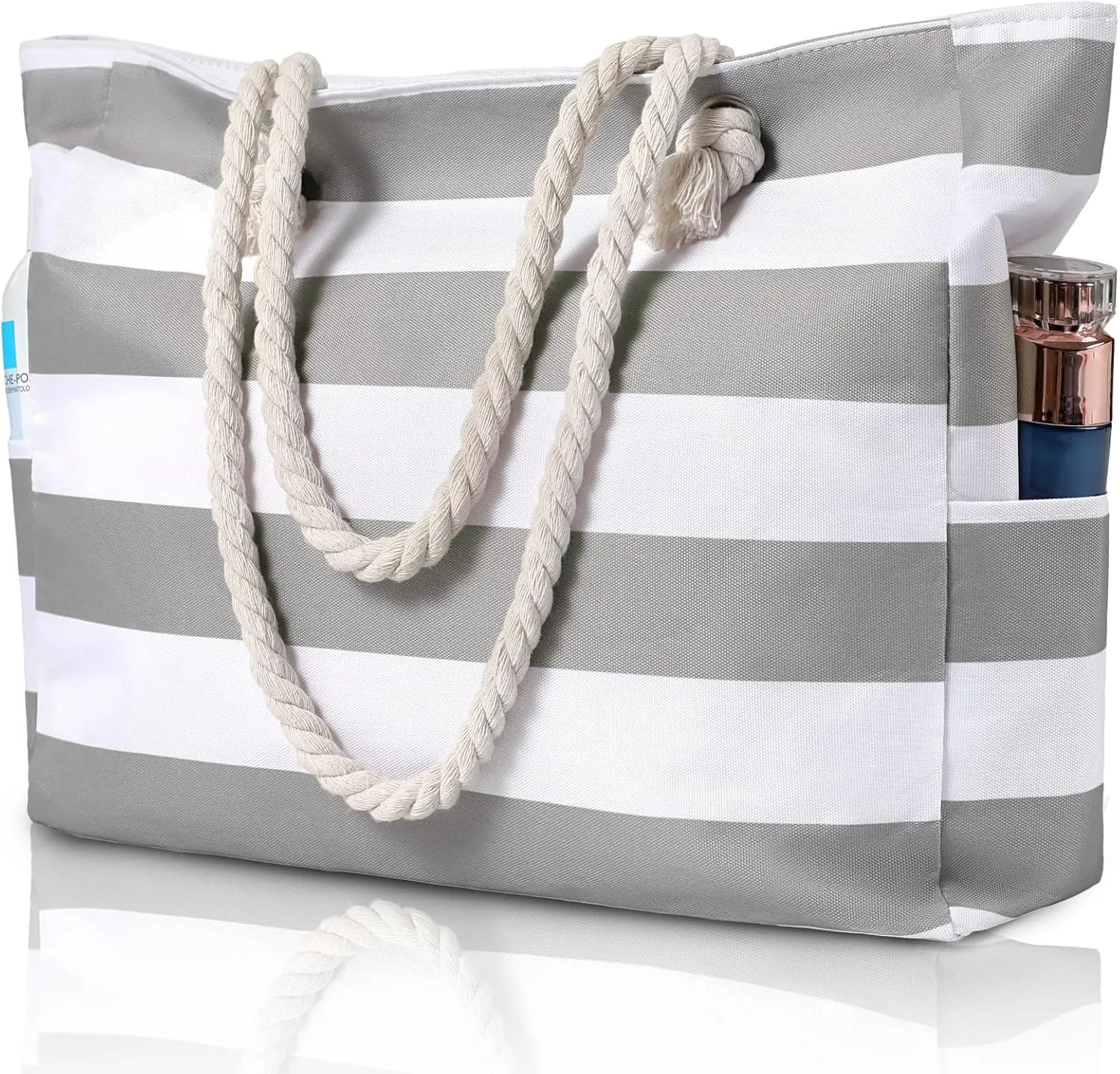 Clothirily Beach Bag for Women - Large Beach Tote Bag, Waterproof Sandproof Beach Bag with Zipper, Large Swim Pool Beach Tote