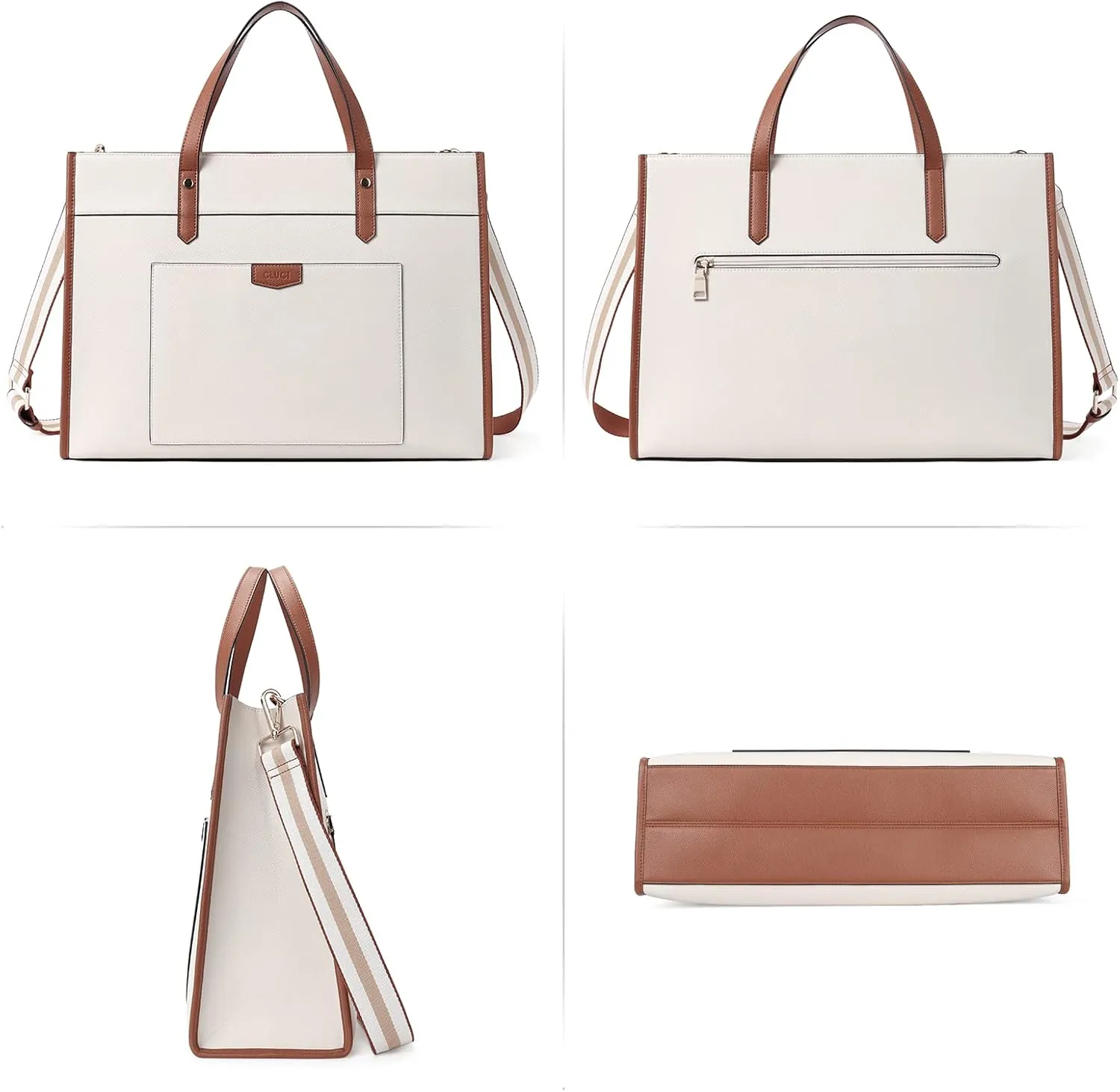 CLUCI Laptop Tote Bag for women 15.6 inch Computer Briefcase Leather Work Shoulder Bags Handbag for Office,School,Travel