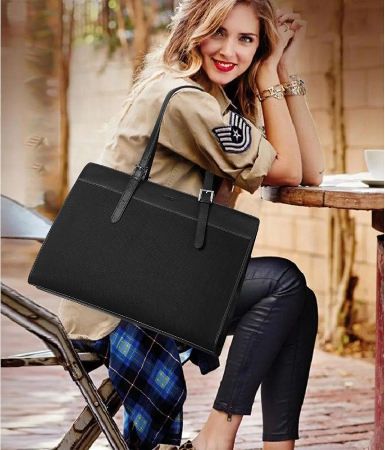 CLUCI Laptop Tote Bag for women 15.6 inch Computer Briefcase Leather Work Shoulder Bags Handbag for Office,School,Travel
