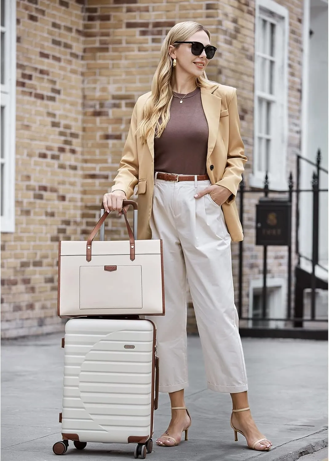 CLUCI Laptop Tote Bag for women 15.6 inch Computer Briefcase Leather Work Shoulder Bags Handbag for Office,School,Travel