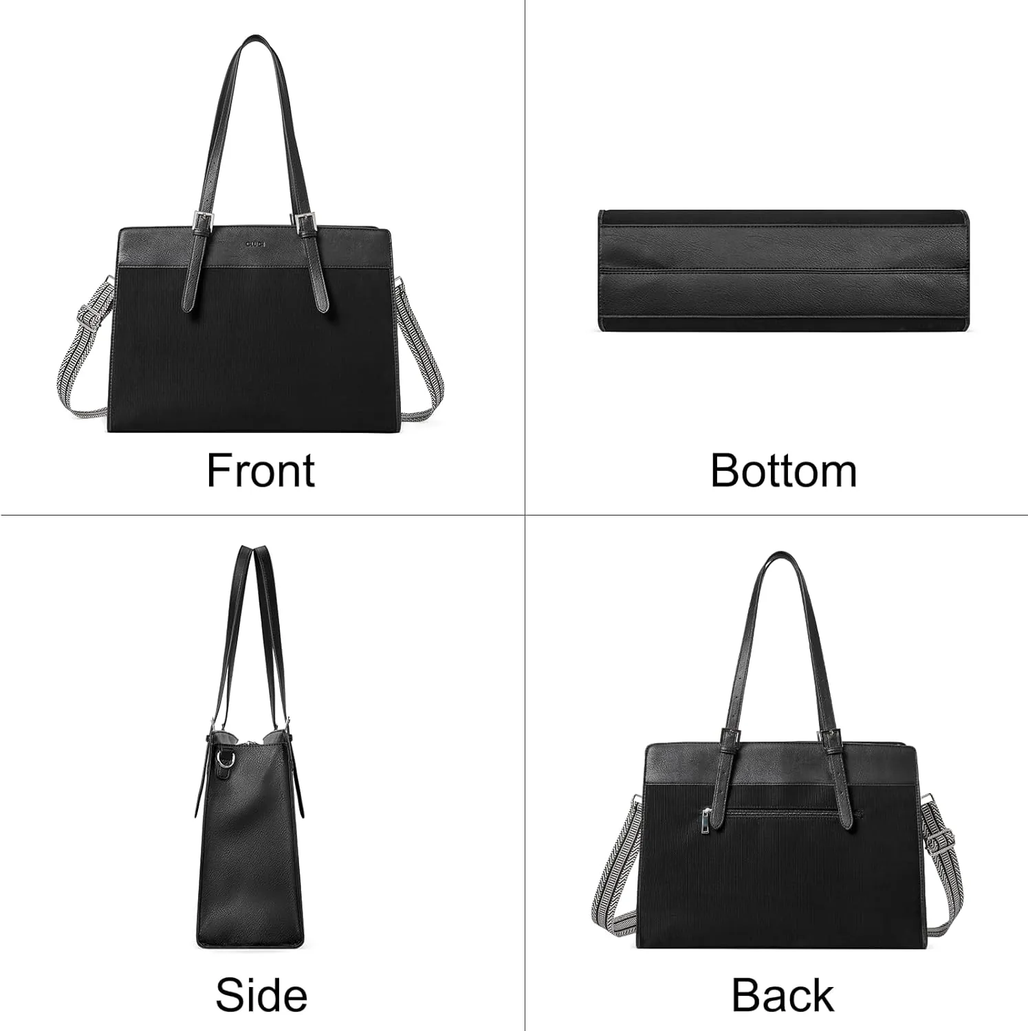 CLUCI Laptop Tote Bag for women 15.6 inch Computer Briefcase Leather Work Shoulder Bags Handbag for Office,School,Travel