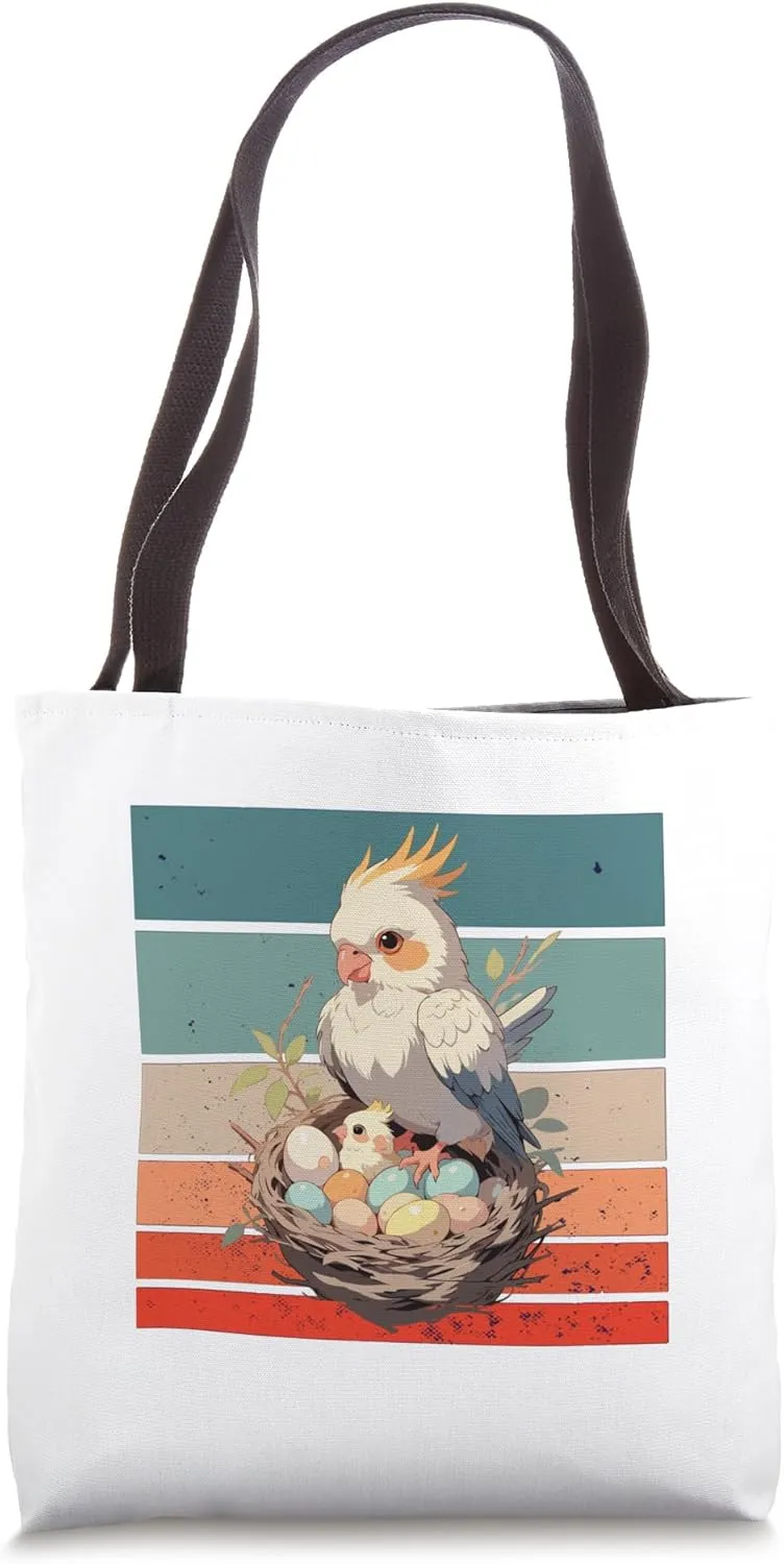 Cockatiel nest eggs bird hatchling parenthood colorful care Tote Bag