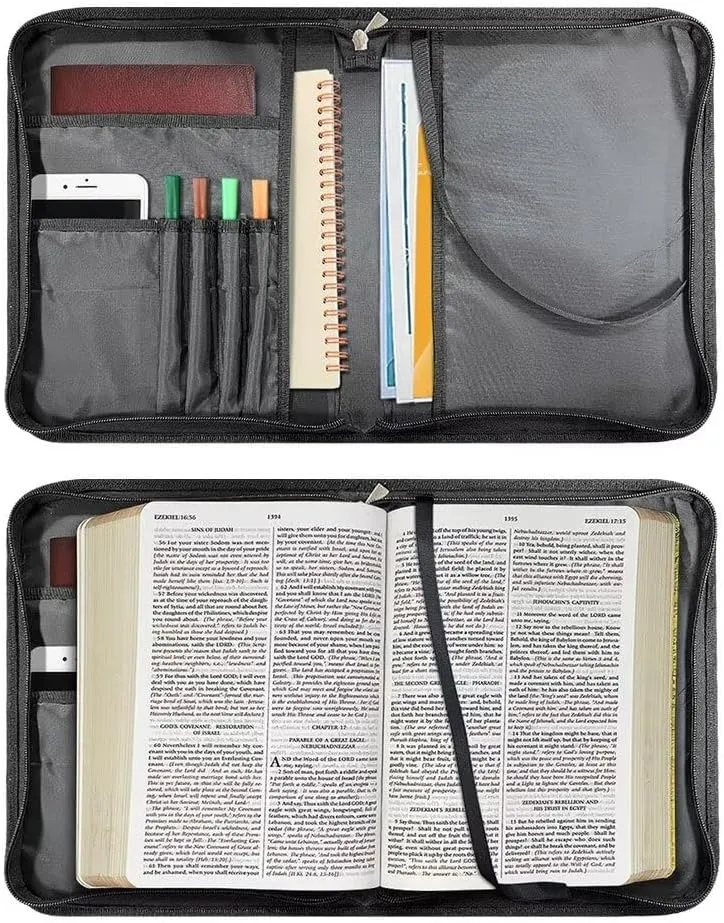 Coldinair Galaxy Bible Cover Case with Shoulder Strap,Hummingbird Flower Carrying Book Case Church Bag Bible Protective with Handle for Women Girls
