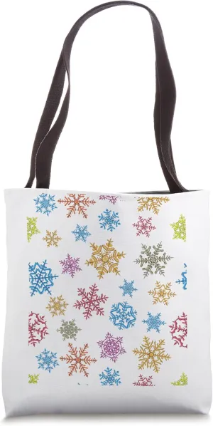 Colored Snowflakes - Water Crystals - Snowfall - Winter Tote Bag