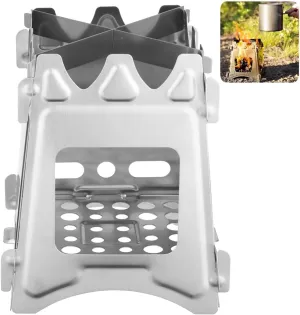 Compact Folding Wood Stove for Outdoor Adventures, Hiking, Camping & Traveling