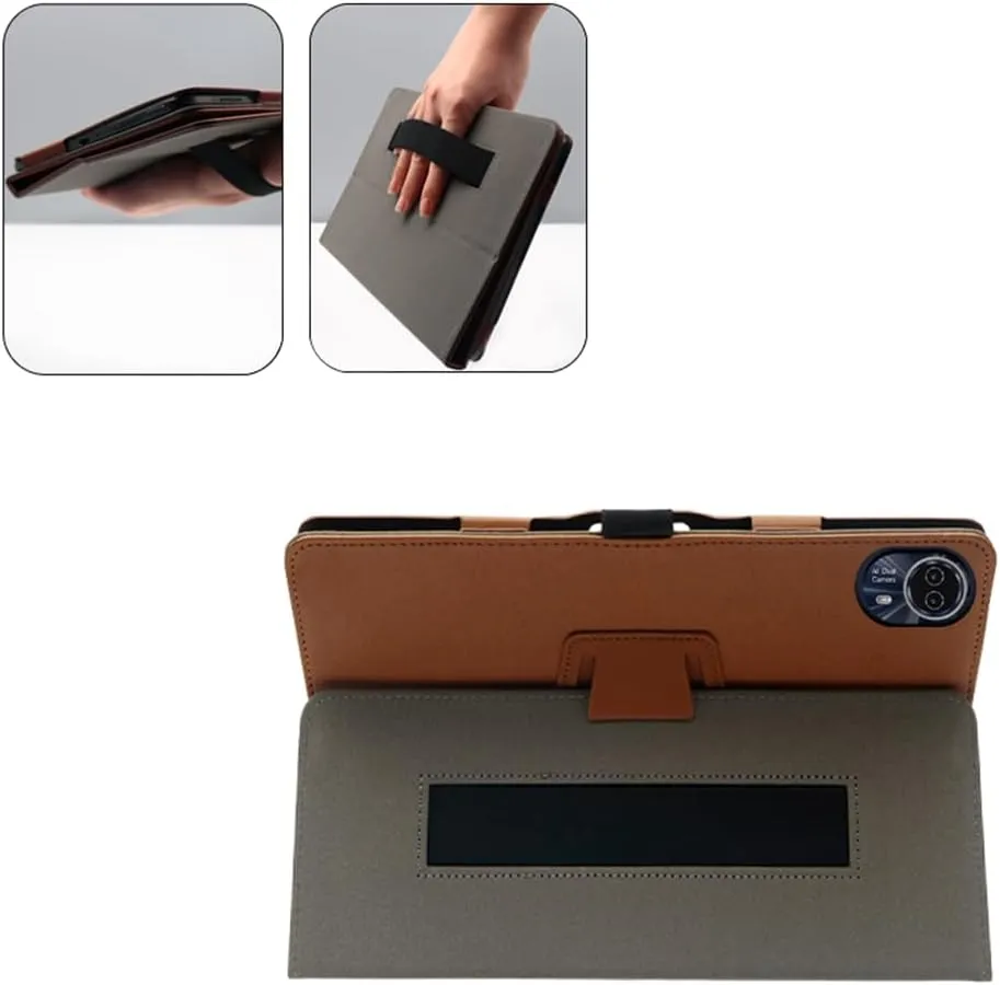 Compatible with Teclast T65 Max 12.95- INCH Tablet case, Full Coverage Ultra Slim PU Leather Cover Case with Folding Stand Cover Rugged with Auto Sleep/Wake (Brown)