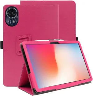 Compatible with Teclast T65 Max 12.95- INCH Tablet case, Full Coverage Ultra Slim PU Leather Cover Case with Folding Stand Cover Rugged with Auto Sleep/Wake (Rose red)