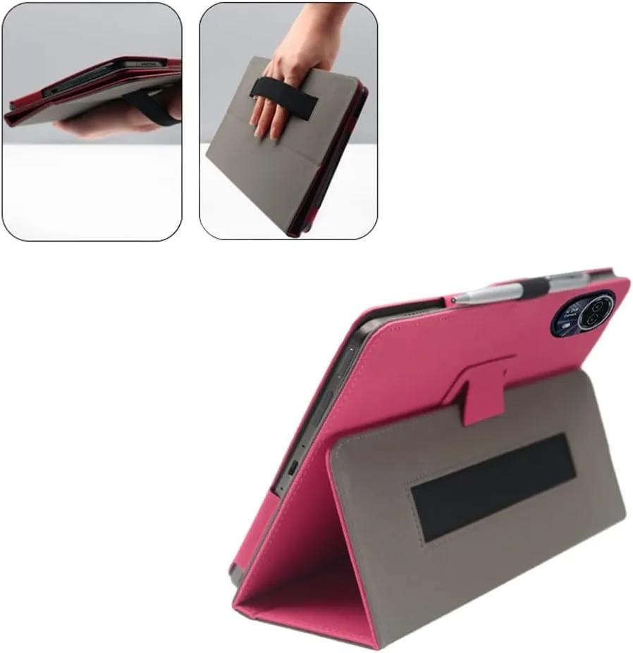 Compatible with Teclast T65 Max 12.95- INCH Tablet case, Full Coverage Ultra Slim PU Leather Cover Case with Folding Stand Cover Rugged with Auto Sleep/Wake (Rose red)