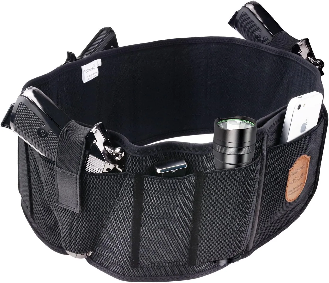 Concealed Carry Holster,Fullmosa Mi Belly Band Holster for Handgun, Hand Gun, Pistol, Waistband IWB Holster with 4 Mag Pouches fit Glock,Ruger,SIG SAUER