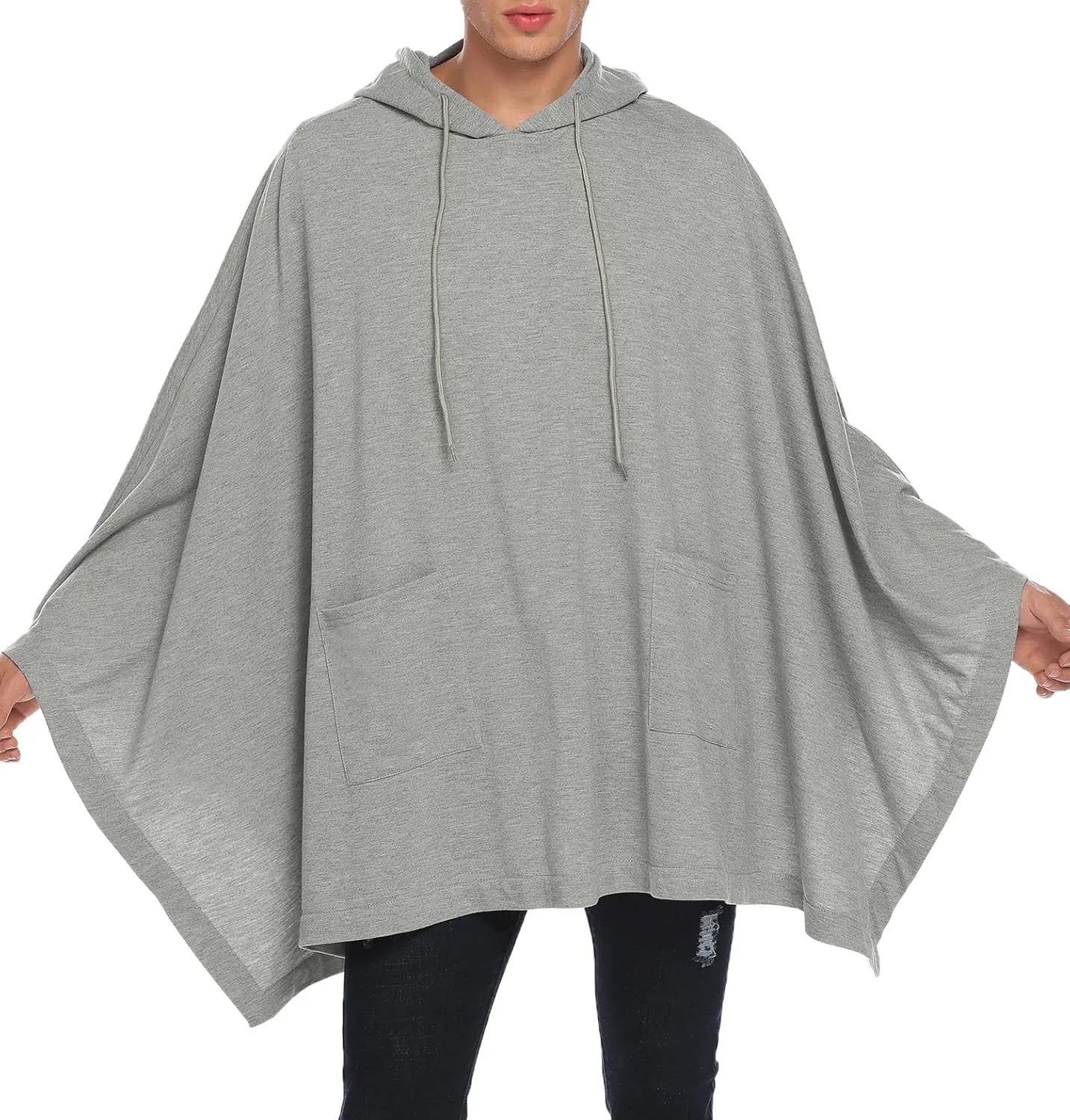 COOFANDY Unisex Casual Hooded Poncho Cape Cloak Fashion Coat Hoodie Pullover with Pocket