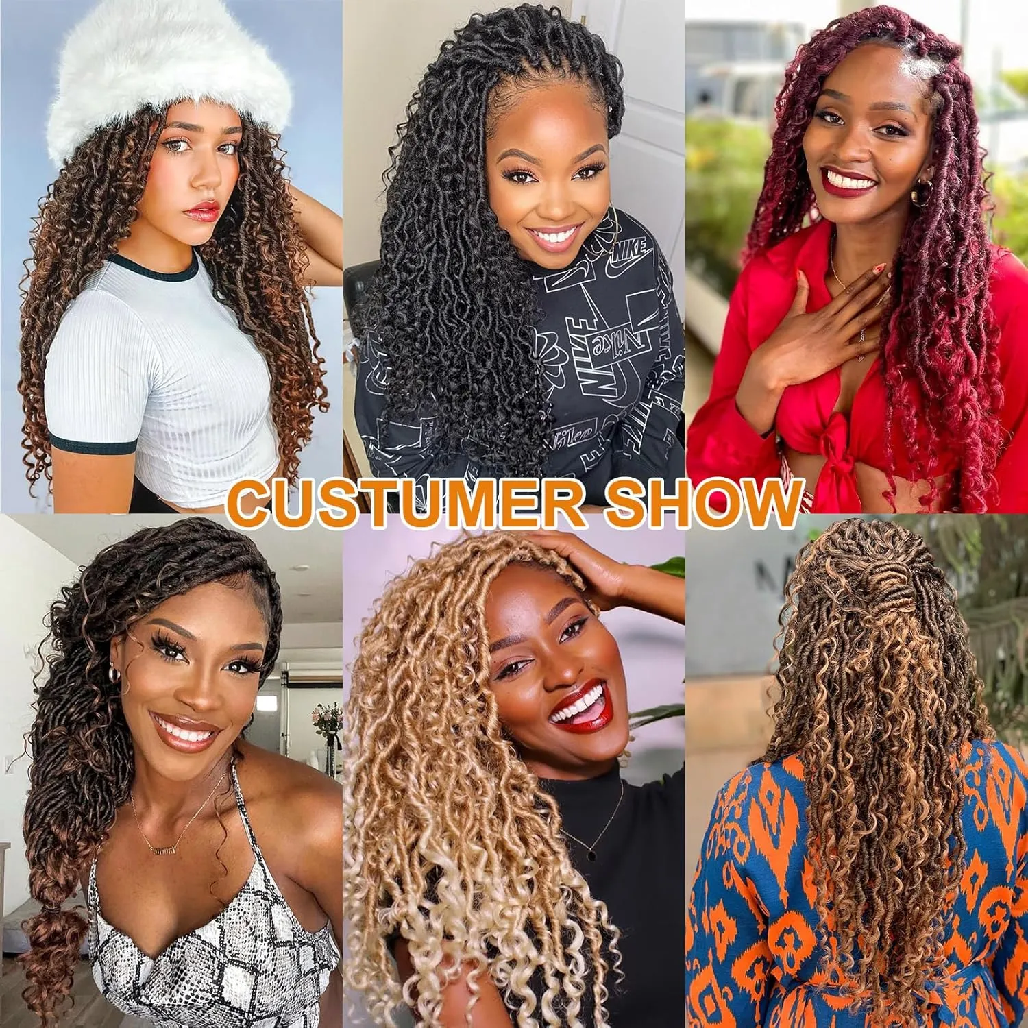 COOKOO 24 Inch New Goddess Locs Crochet Hair 8 Packs Wavy Faux Locs Synthetic Hair with Curls Pre Looped Bohemian Soft River Locs Crochet Hair Synthetic Boho Hippie Locs Hair Extensions 1B#