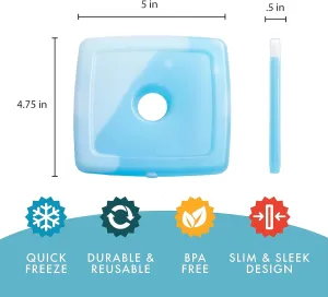 Cool Coolers by Fit   Fresh, Reusable & Long-Lasting Slim Ice Packs, Cold Packs for Lunch Boxes, Ice Packs for Lunch Bags, Blue 12 Pack