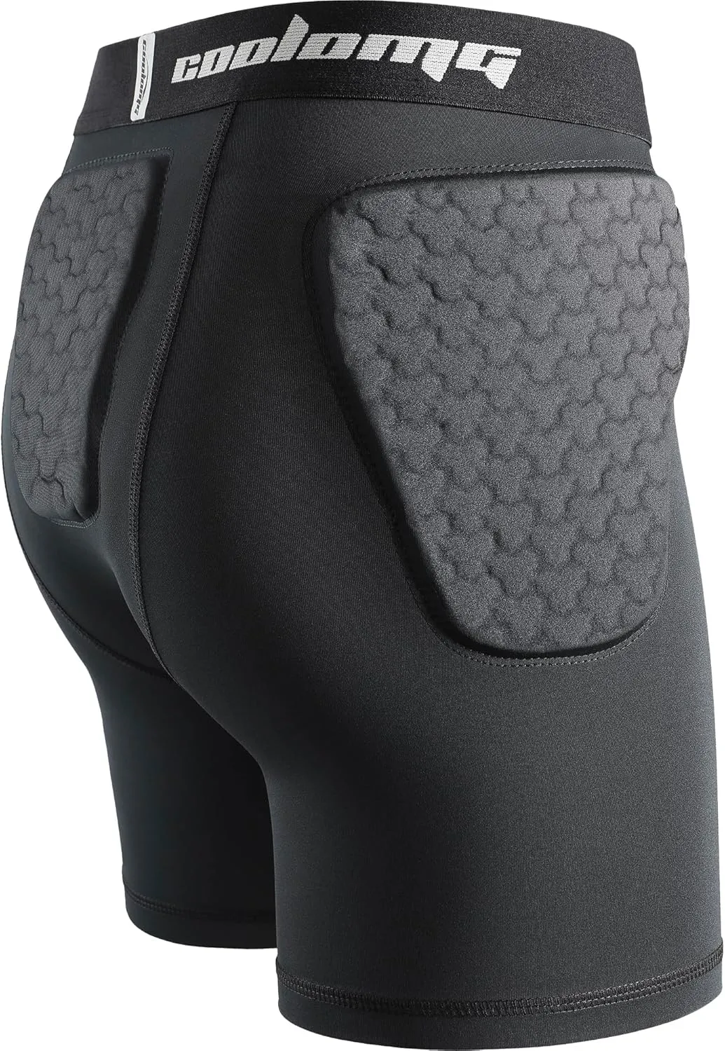 COOLOMG Youth Boys Football Girdle Padded Shorts/Leggings with Crotch Pocket,Integrated Hip,Tailbone,Thigh Pads Girdles