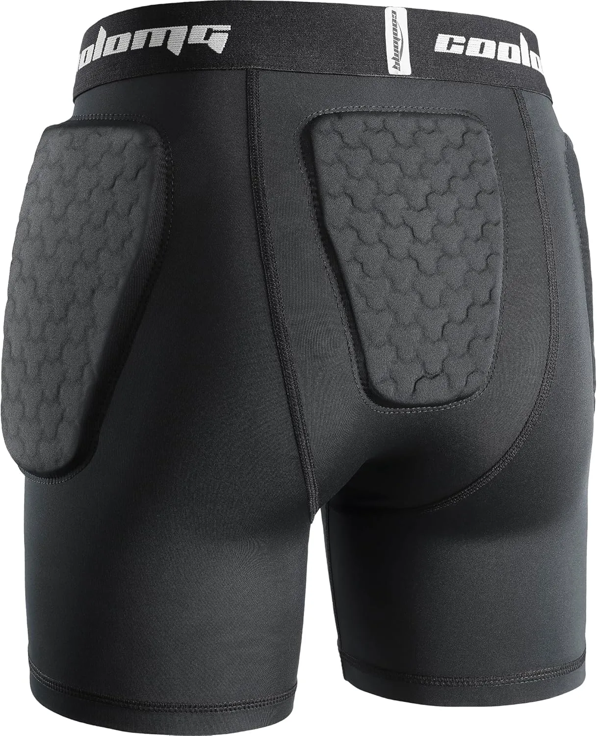 COOLOMG Youth Boys Football Girdle Padded Shorts/Leggings with Crotch Pocket,Integrated Hip,Tailbone,Thigh Pads Girdles