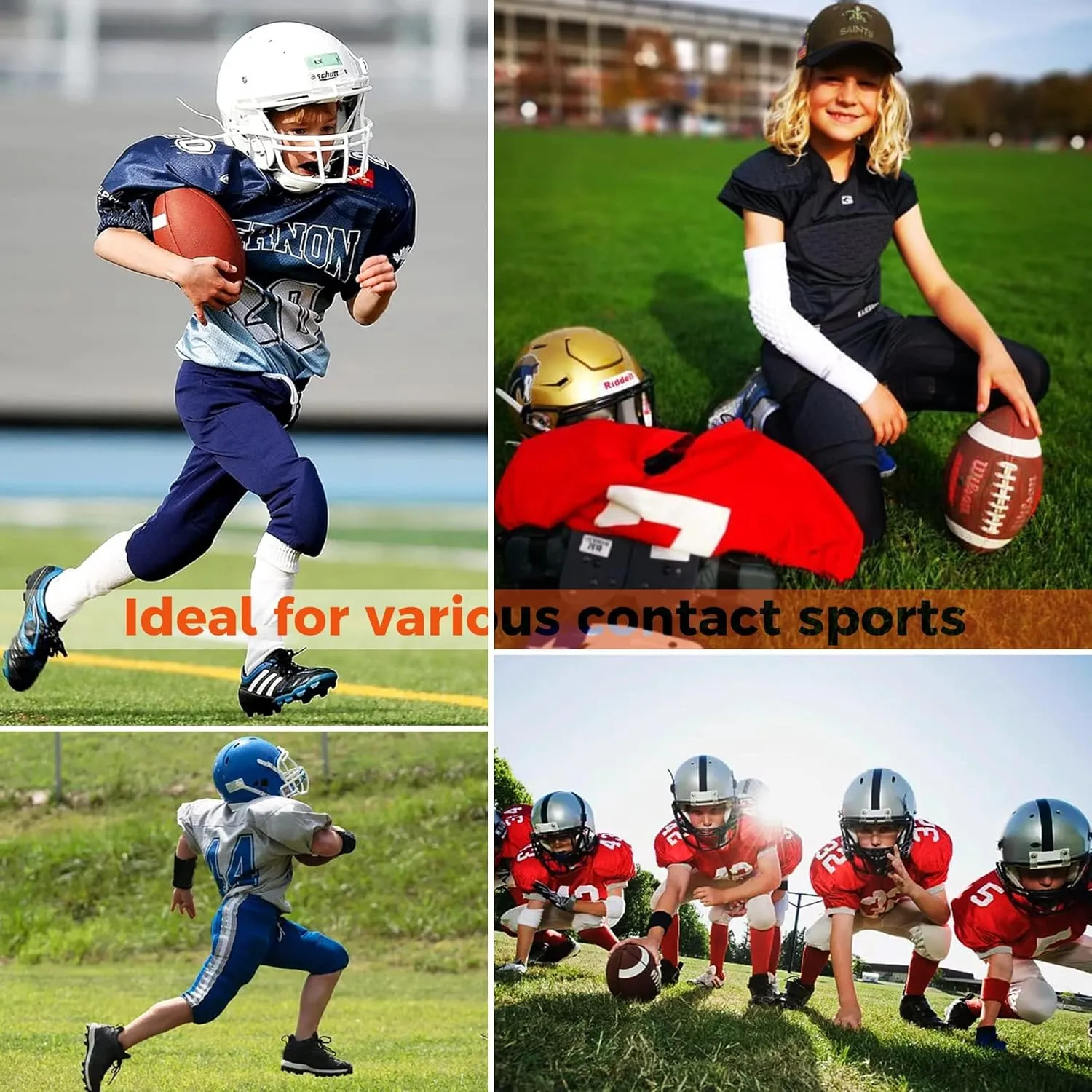 COOLOMG Youth Boys Football Girdle Padded Shorts/Leggings with Crotch Pocket,Integrated Hip,Tailbone,Thigh Pads Girdles