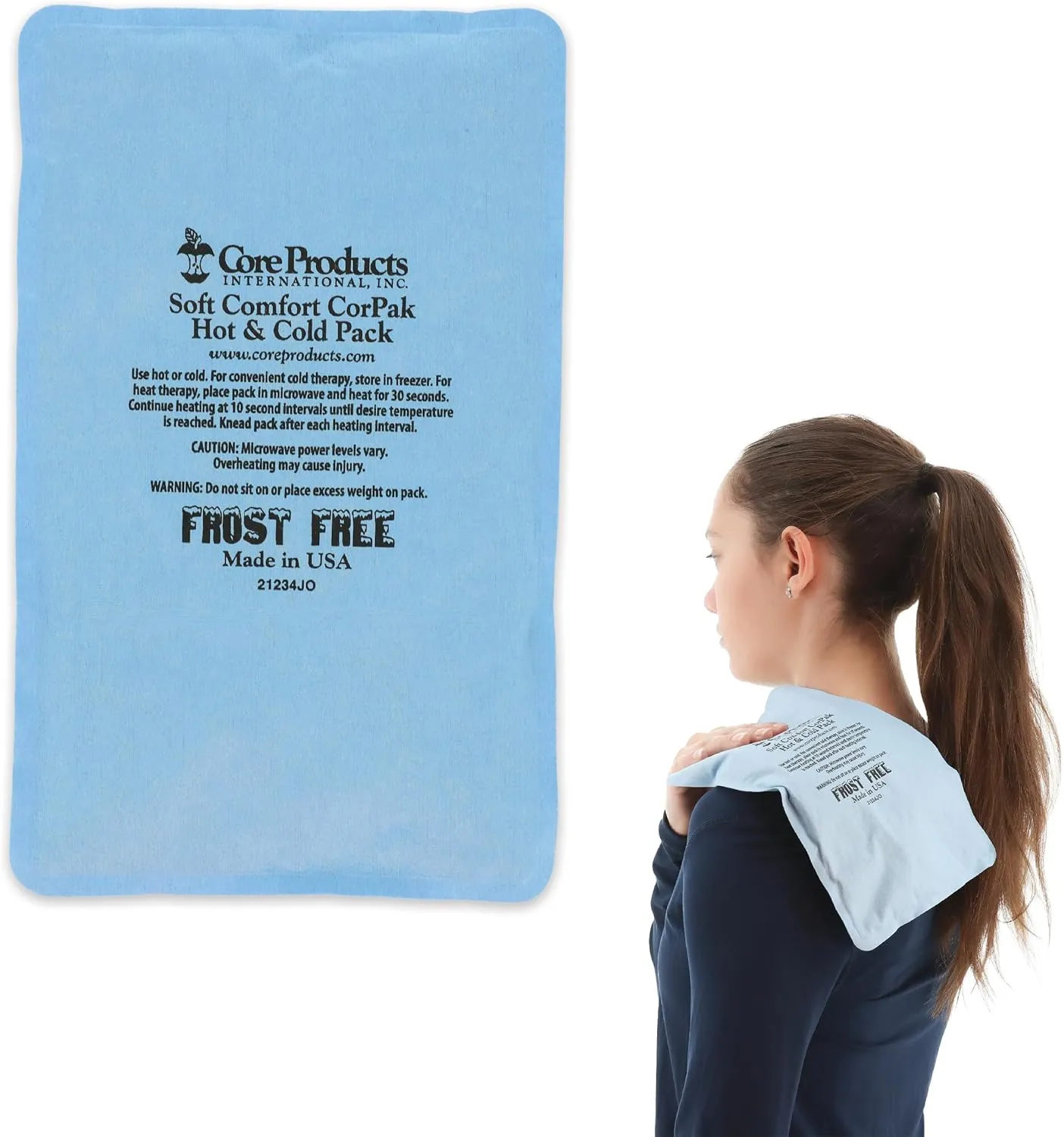 Core Products Soft Comfort CorPak, No Frost Hot and Cold Therapy Pack - 6" x 10", Made in The USA