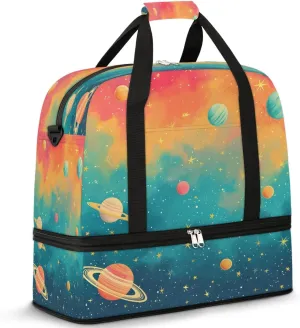 Cosmic Vibrance Travel Duffel Bag, Travel Essentials, Gym Bag for Women, Weekender Overnight Bag With Shoes Compartment, Carry On Bags for Airplanes