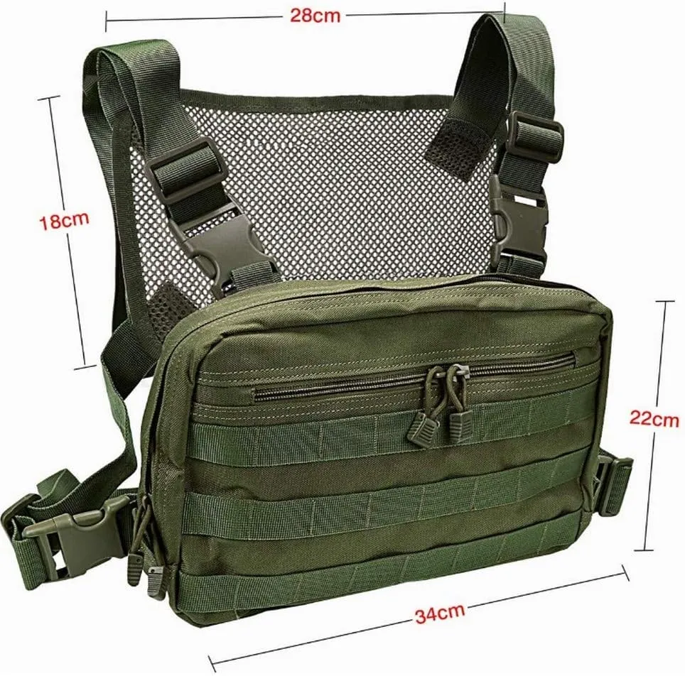 Croogo Universal Hands Free Radio Chest Rig Vest bag Harness Bag Rescue bag Front Pack Pouch Hip hop bag