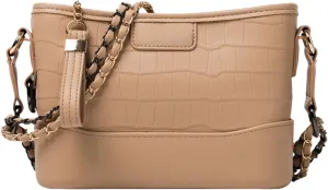 Crossbody Bag for Women, Crocodile Striped Large Capacity Leather Fabric Single Shoulder Crossbody Bag
