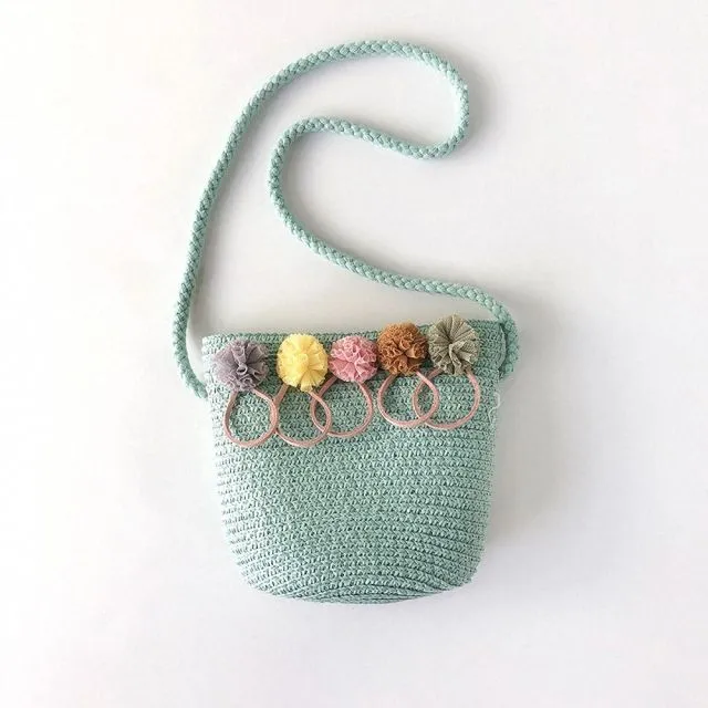 Crossbody Little Girls Straw Shoulder Bag