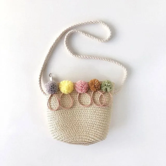 Crossbody Little Girls Straw Shoulder Bag