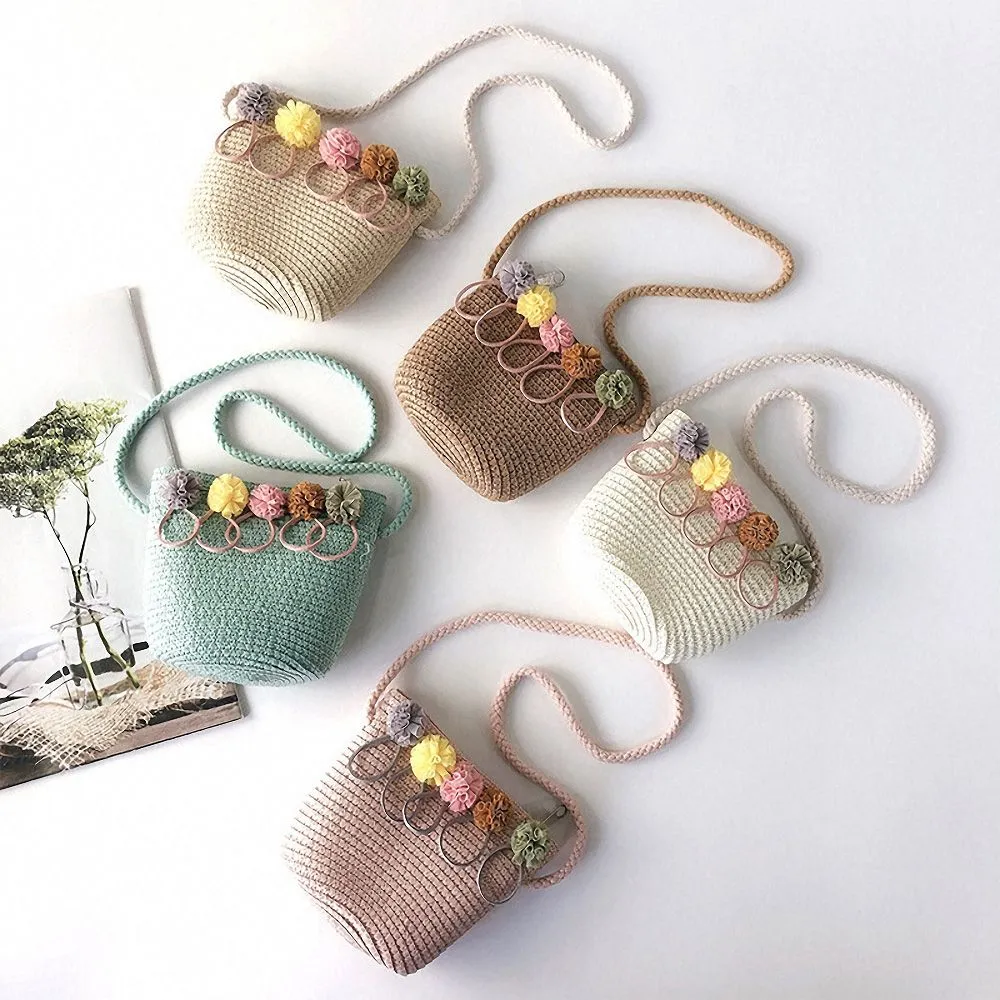 Crossbody Little Girls Straw Shoulder Bag