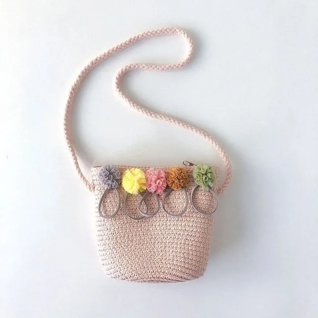 Crossbody Little Girls Straw Shoulder Bag