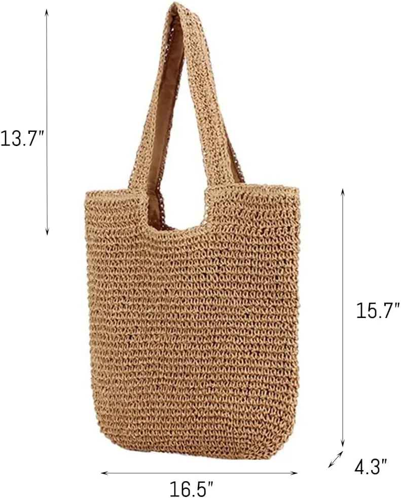 Custom Embroidery Straw Beach Bag with Your Text/Name,Personalized Women Woven Tote Bag,Handbag for Travel,Vacation