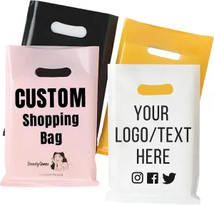 Custom Plastic Shopping Bag,Personalized Retail Bag,Customizable Merchandise Bag for Boutique,Shopping,Party Favor