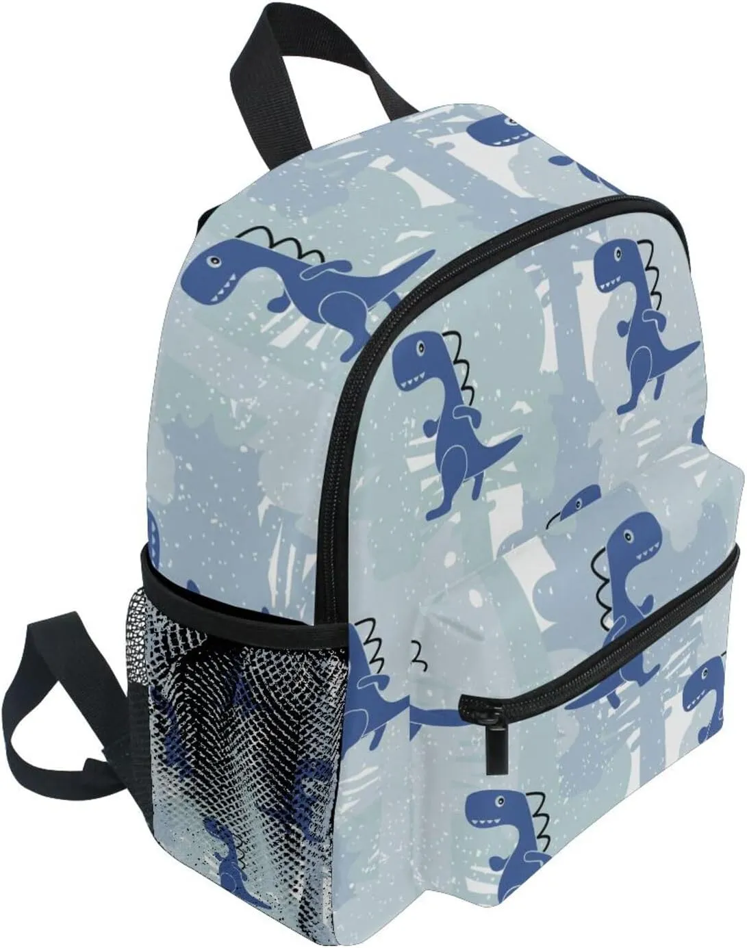 Custom Preschool Backpack with Chest Strap,Personalized Mini Toddler Backpack Daycare Toy Bag for Boys Girls,10 x 4x 12 InchesCute Blue Dinosaur