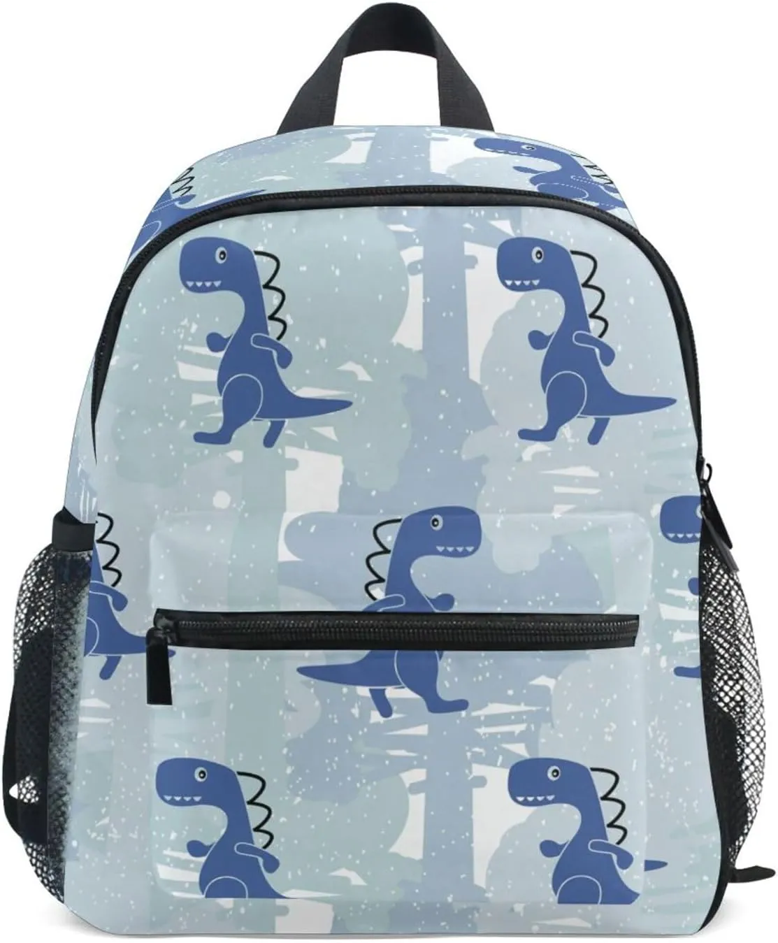Custom Preschool Backpack with Chest Strap,Personalized Mini Toddler Backpack Daycare Toy Bag for Boys Girls,10 x 4x 12 InchesCute Blue Dinosaur