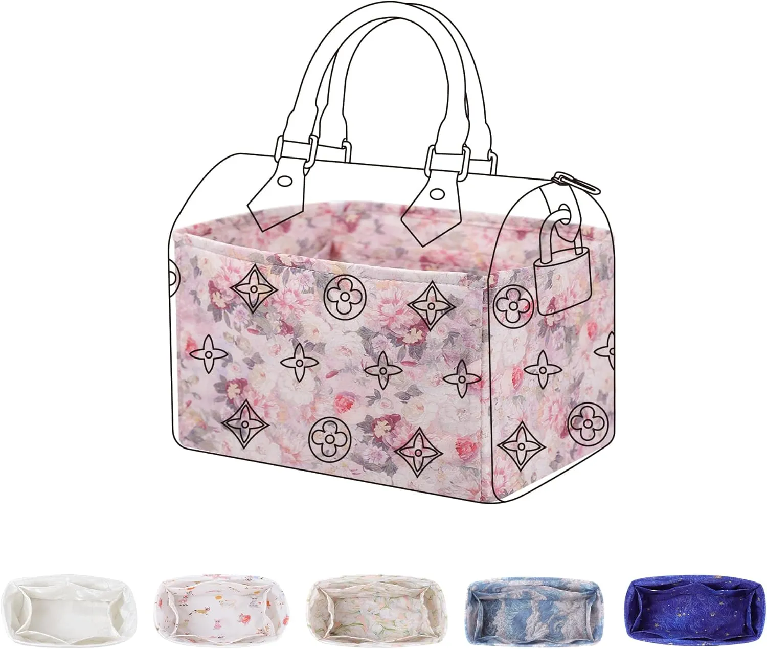 custom Purse organizer or pillow insert for LV Speedy Nano16/20/25/30/35/40/45 Bags,offering 88 colors to choose