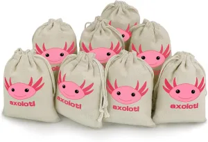 Cute Axolotl Cute Tag Drawstring Gift Bags 8 Sets Pockets DIY Jewelry Storage Pouches Wedding Party
