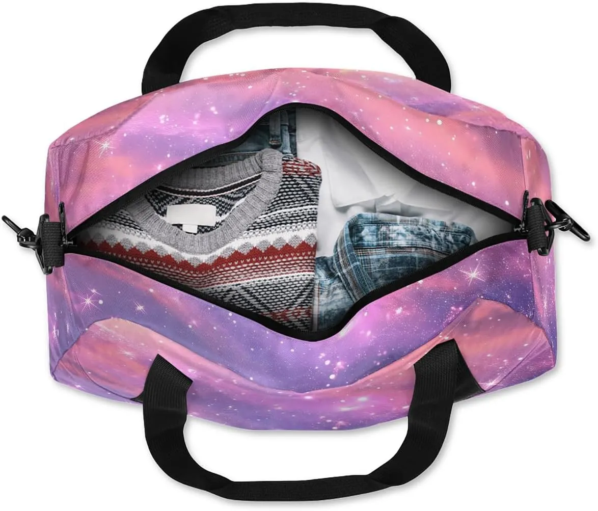 Cute Cosmos Clouds Kids Duffle Bag Boys Girls Small Sport Dance Gym Bag for Overnight Travel Weekender Carry On