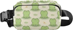 Cute Frog Fanny Packs for Women Men Belt Bag with Adjustable Strap Fashion Waist Packs Crossbody Bag Waist Pouch for Travel