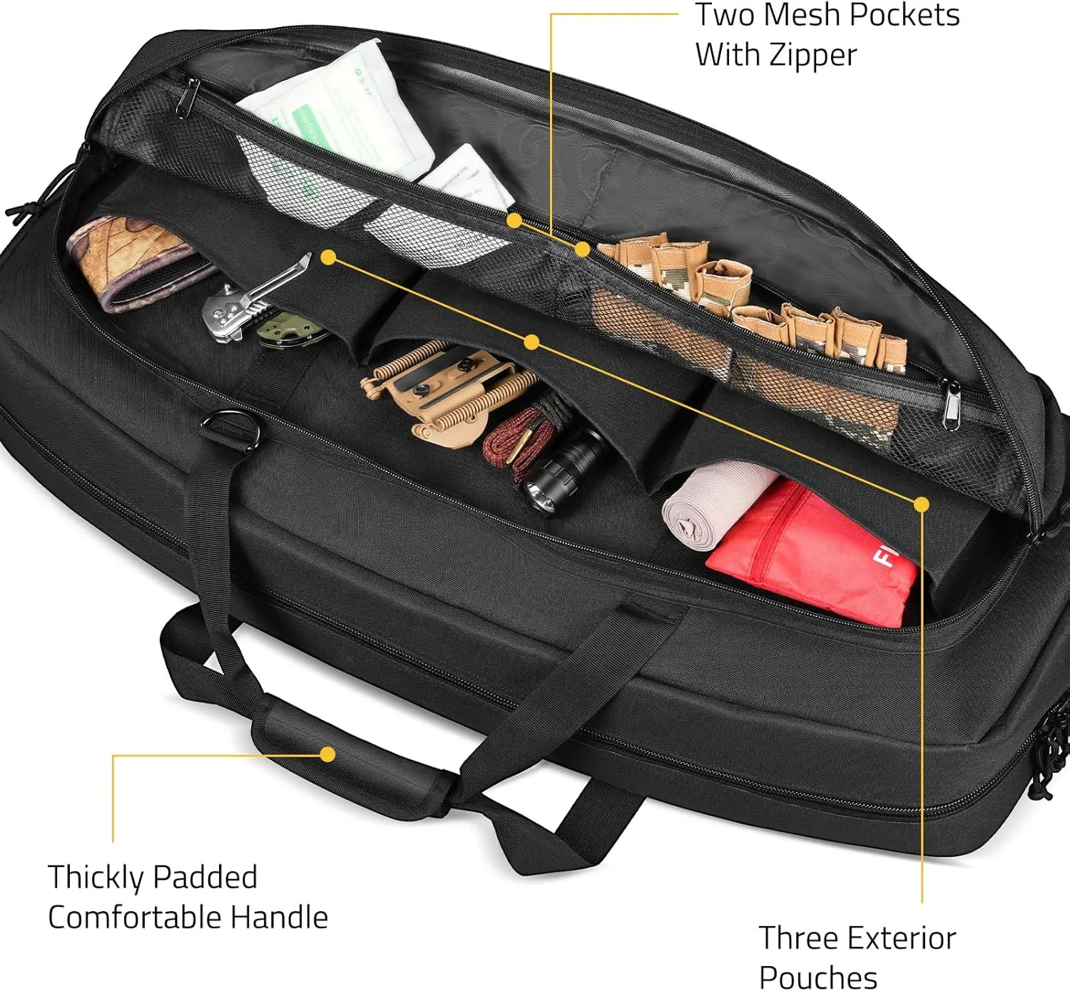 CVLIFE 30" 36" Soft Rifle Case Tactical Double Long Gun Bag, Rifle Bag Gun Case with Lockable Zipper and Adjustable Shoulder Strap for Outdoor Hunting Shooting Range
