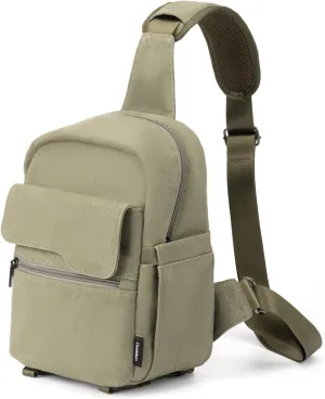 Cwatcun Camera Sling Bag Compact Large Camera Case, Waterproof Canvas Crossbody Camera Bag with Rain Cover, Travel Photography Bag for Canon Nikon Sony Fuji DSLR/SLR/Mirrorless Cameras, Lens, Green