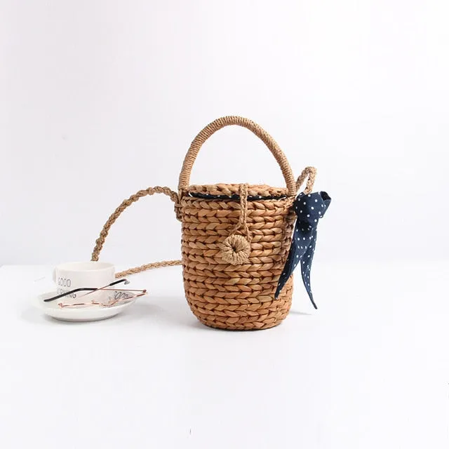 Cylinder Straw Bag