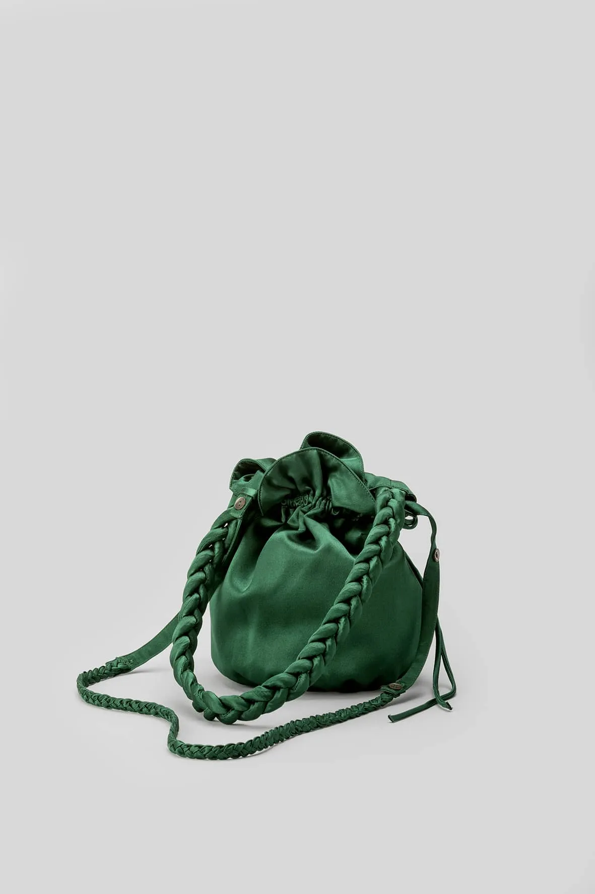 Damyanti Braided Silk Pouch - Deep Green