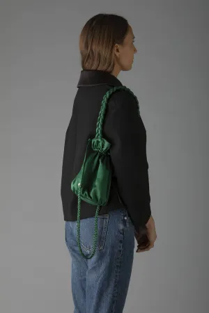 Damyanti Braided Silk Pouch - Deep Green