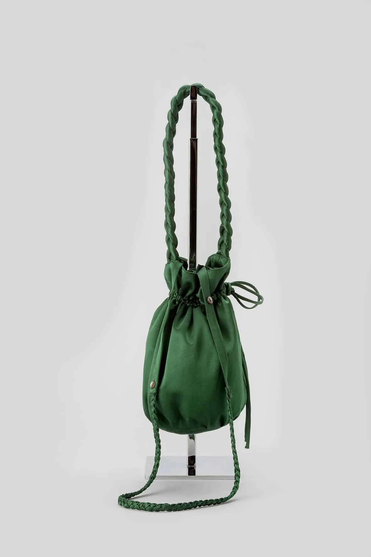 Damyanti Braided Silk Pouch - Deep Green