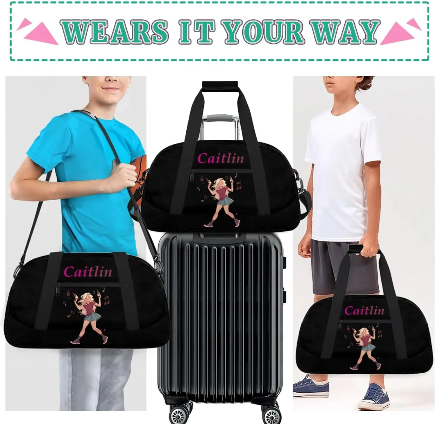 Dance Duffle-Bag for Teens Girls,Custom Hip-Hop-Bag for Dancer,Carry-on Lightweight for Travel-Duffle,Overnight,Workout Hip-hop Dance Red
