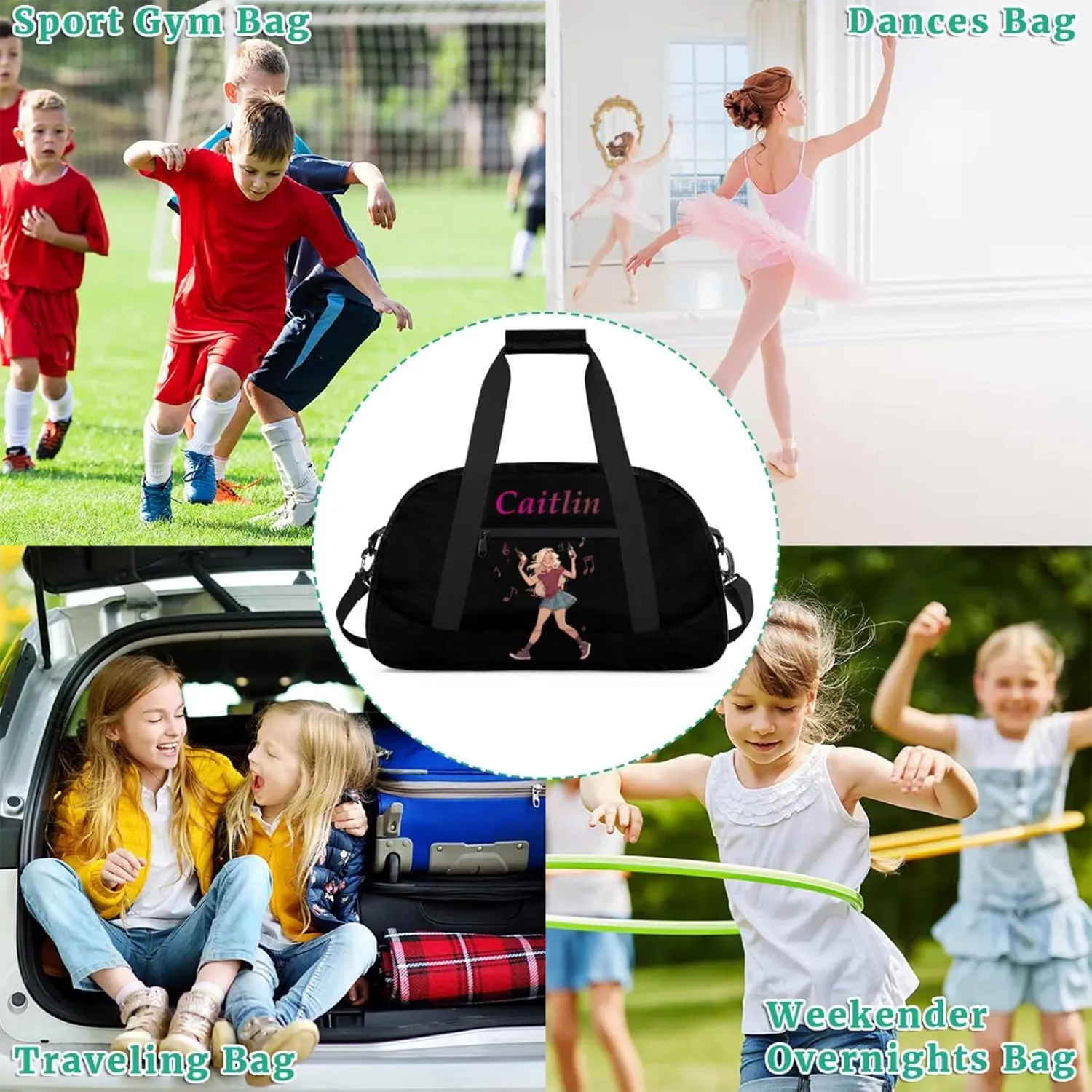 Dance Duffle-Bag for Teens Girls,Custom Hip-Hop-Bag for Dancer,Carry-on Lightweight for Travel-Duffle,Overnight,Workout Hip-hop Dance Red