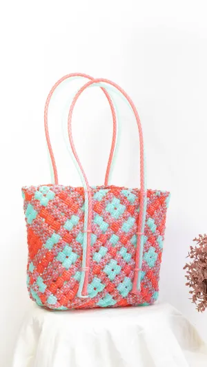 Dark Pink & Blue Biscuit Knot Basket
