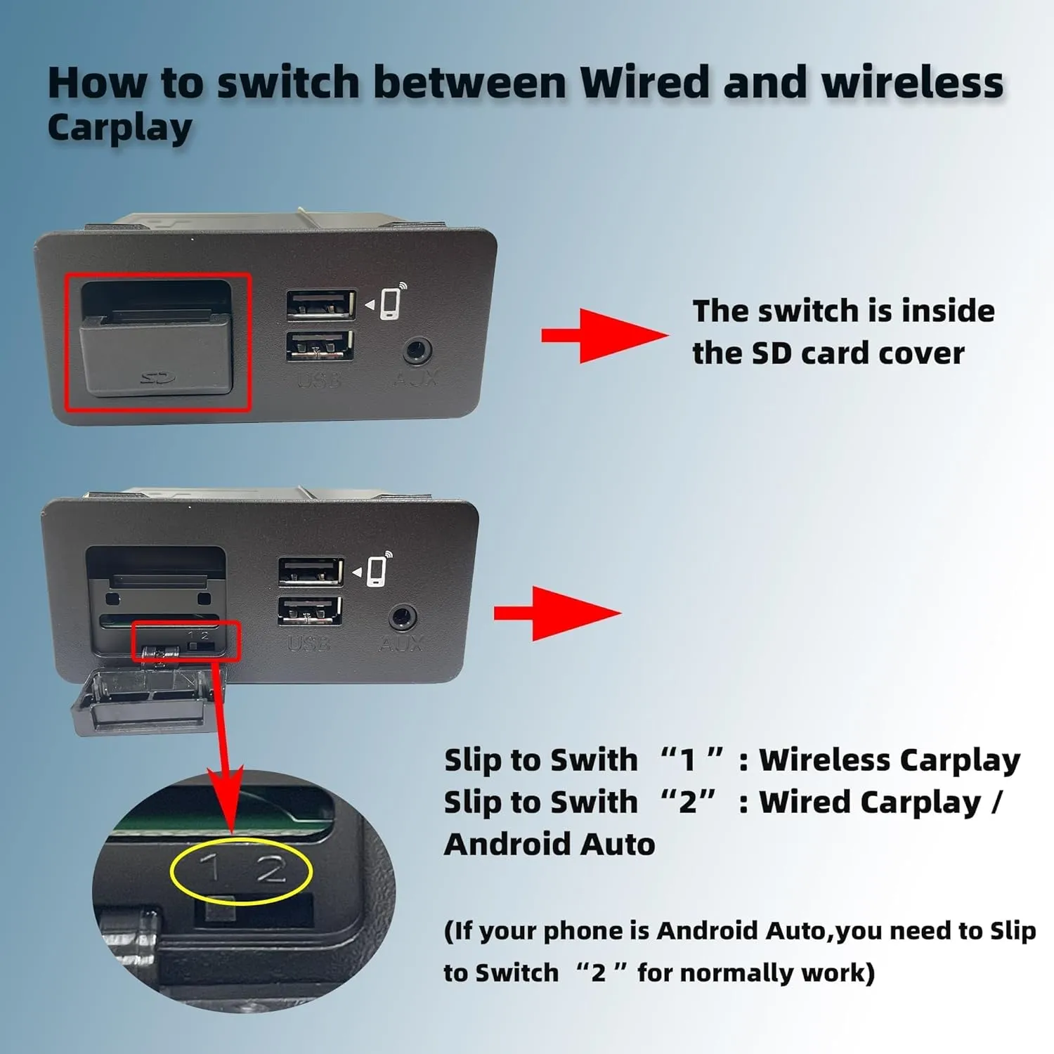Dasbecan Type-C Wireless Mazda Carplay and Android Auto Retrofit Kit Compatible with Mazda 2/3/6/CX3/CX5/CX9/MX5 2015-2020, TK78-66-9U0C Adapter (Only Support Wireless Carplay NO Android Auto)