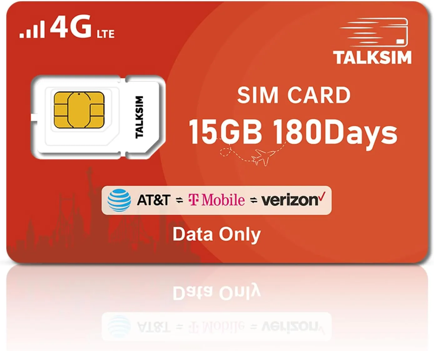 Data SIM Card 15GB 180Days Support AT&T, Verizon and T-Mobile, 4G LTE Prepaid USA SIM Compatible with Unlocked Security Camera/Mobile WiFi Hotspot/Tablet/Router iot Devices
