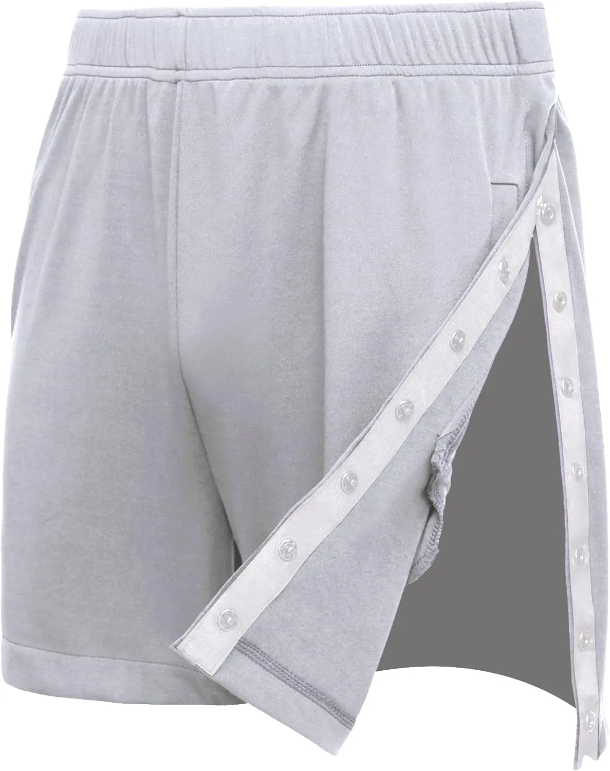 Deyeek Men's Snap Tear Away Athletic Shorts - Breakaway Adaptive Post Hip Knee Surgery Recovery With Pockets